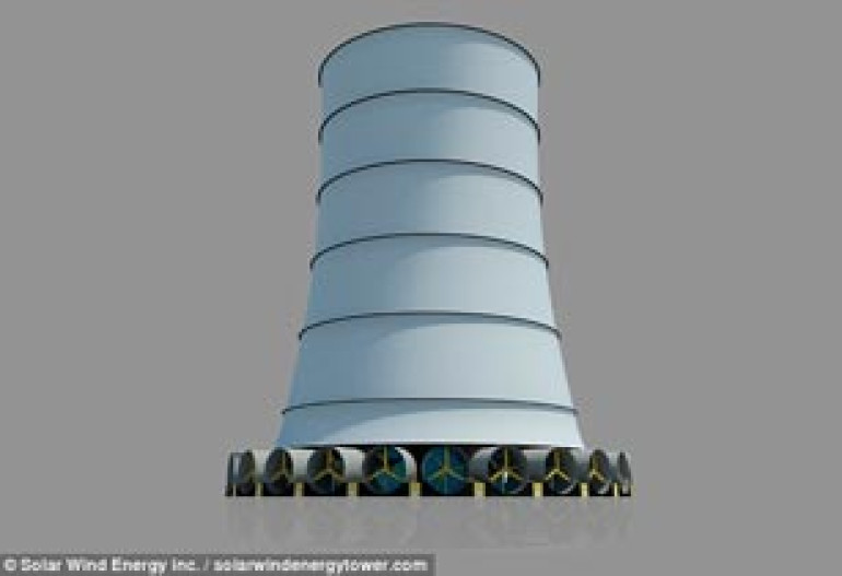 A tower of power: Bizarre half-mile-high structure could produce as much electricity as 100,000 wind turbines