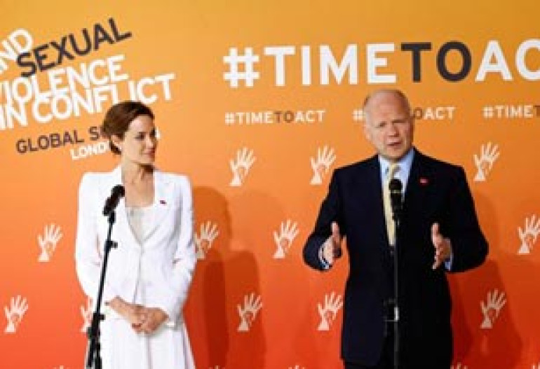 Angelina Jolie, UK's Hague, vow action at sexual violence summit