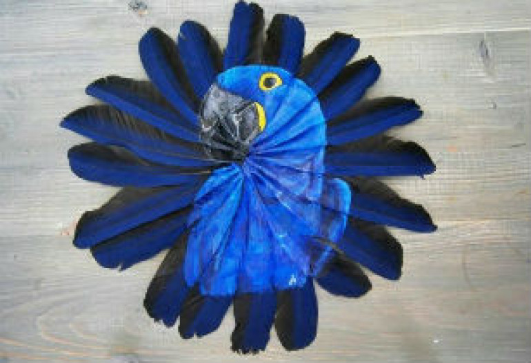 Delicate feather paintings by Indiana artist