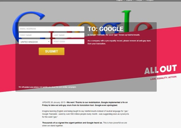 Google Translate under fire for offering offensive and homophobic words