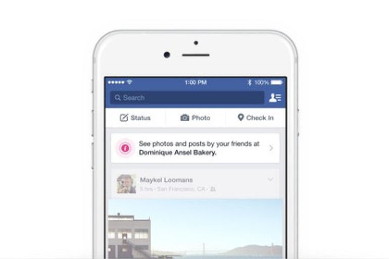 Facebook расскажет пользователю о местах вокруг него