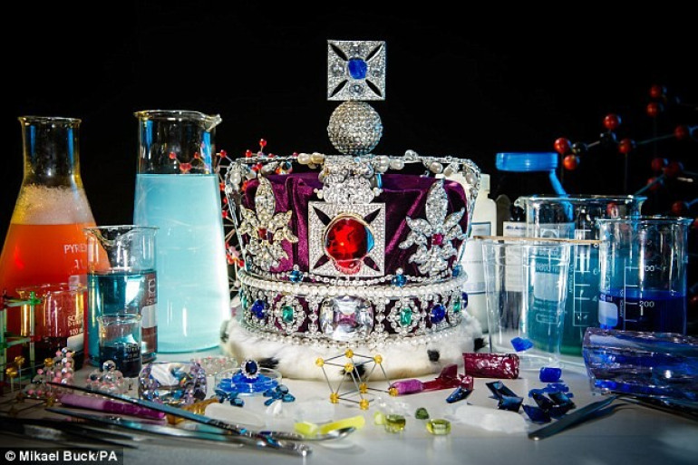 One gem of an experiment! Scientists grow replica crown jewels using chemicals found in antiseptic cream and drain unblocker