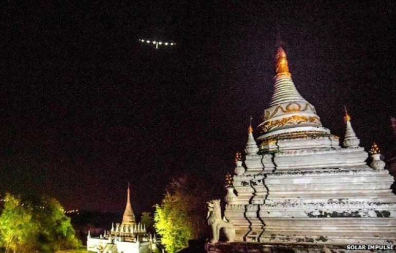 Solar aeroplane lands in China