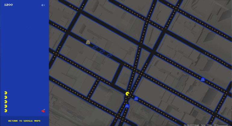 Первоапрельская шутка: Google предлагает сыграть в Pac-Man на улице