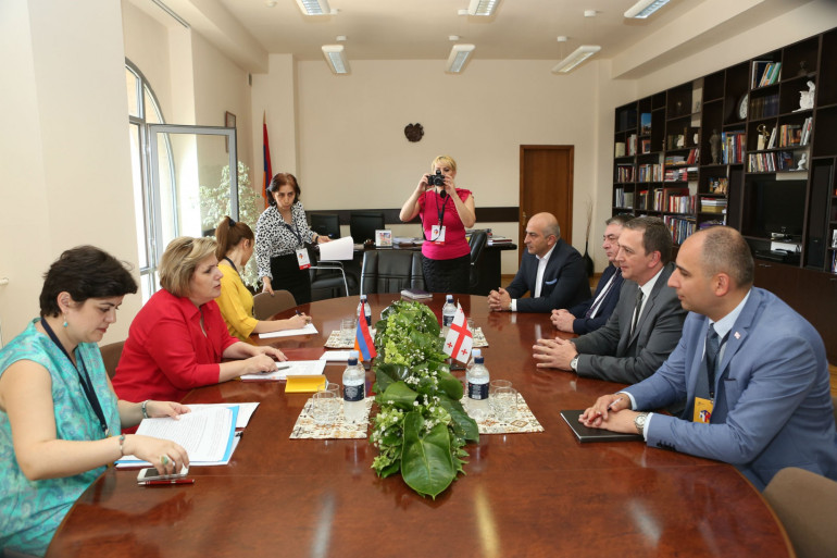 Հասմիկ Պողոսյանը հանդիպել է իր վրացի գործընկեր Միխեիլ Գիորգաձեի հետ