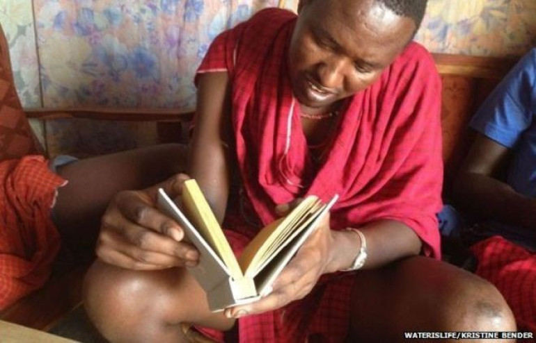 Bug-killing book pages clean murky drinking water