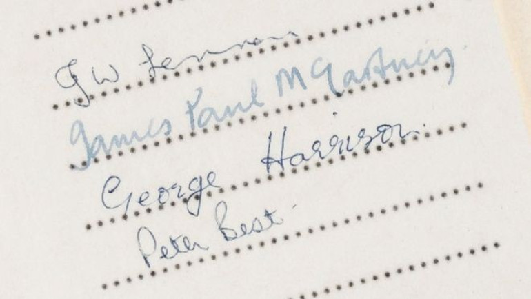 Beatles first record contract up for auction in New York
