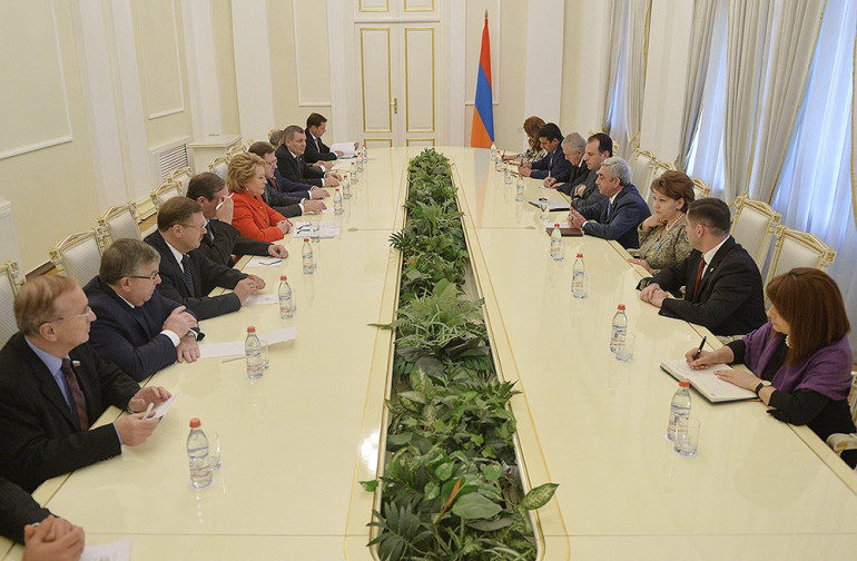 Նախագահն ընդունել է ՌԴ Դաշնային ժողովի Դաշնության խորհրդի նախագահ Վալենտինա Մատվիենկոյին