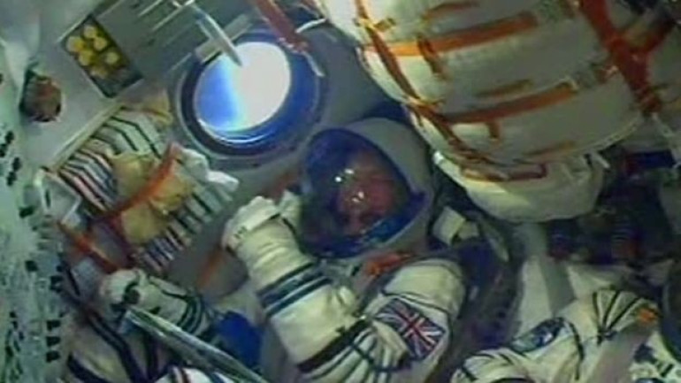 Briton Tim Peake blasts off for space
