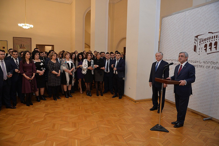 Նախագահը մասնակցել է Ամանորի և Սուրբ Ծննդյան տոների առթիվ ԱԳ նախարարության ընդունելությանը