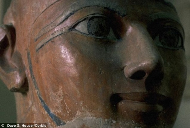Female pharaoh ancient Egyptians tried to erase from history: Carved blocks reveal how Queen Hatshepsut's looked before her image was changed to that of man