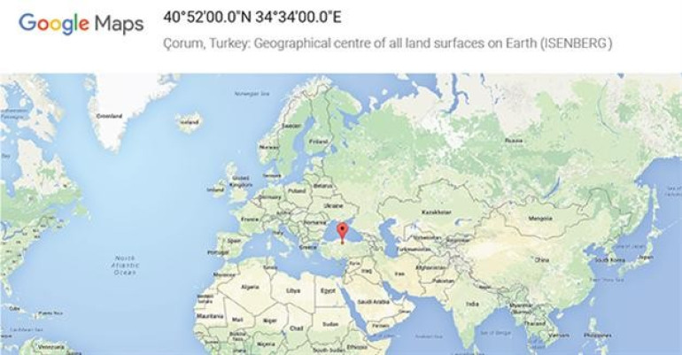Google marks Turkey’s Çorum as center of the Earth
