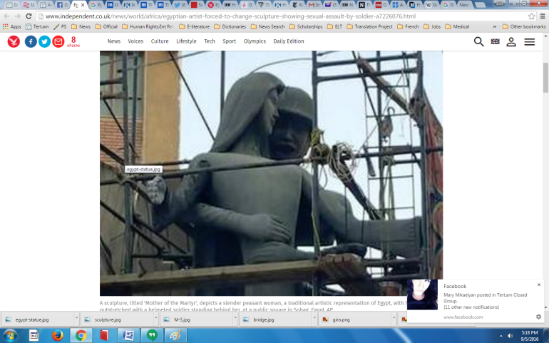 Egyptian artist forced to change controversial sculpture