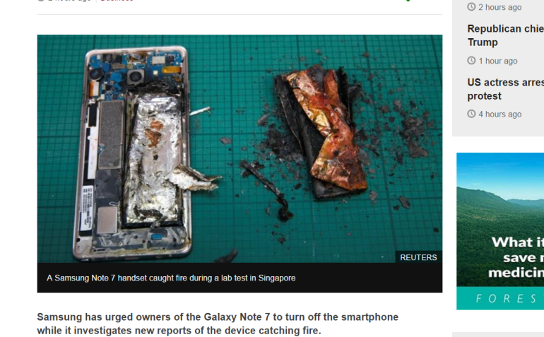 Samsung urges owners of Galaxy Note 7 to turn off device