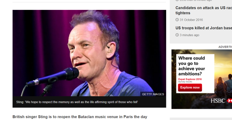 Sting to reopen Paris Bataclan before attack anniversary