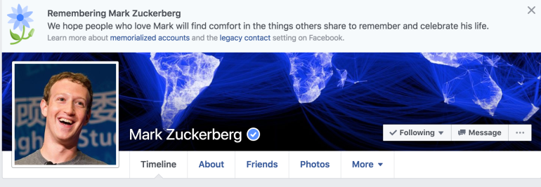 Facebook-ը սխալմամբ հայտնել է Ցուկերբերգի և հարյուրավոր օգտատերերի մահվան մասին