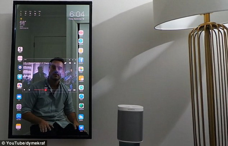 Is this Apple's next product? Incredible video shows a mirror that doubles up as a giant iPhone