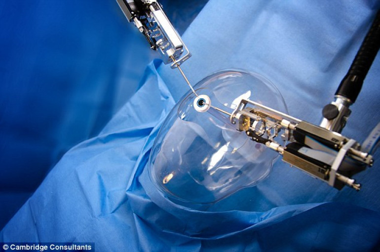 Would you let a robot perform surgery on your eye? Axsis robot uses flexible arms just 1.8 millimeters wide to carry out delicate procedures
