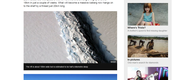 Huge Antarctic iceberg poised to break away