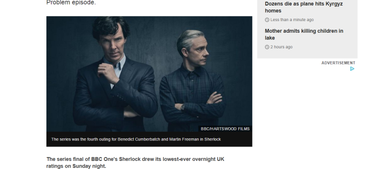 Ratings ‘all-time low’ for Sherlock finale