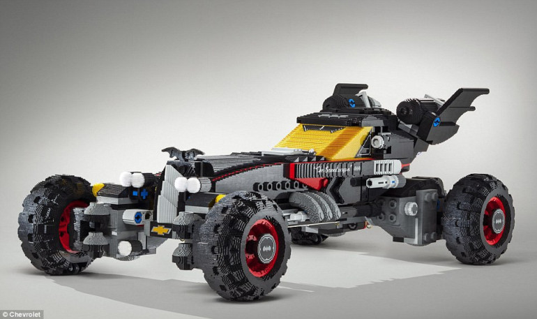 That really is awesome! Chevrolet reveals life-sized version of the Batmobile made of 340,000 LEGO bricks for upcoming movie