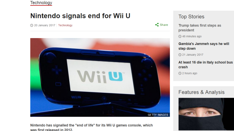 Nintendo signals end for Wii U