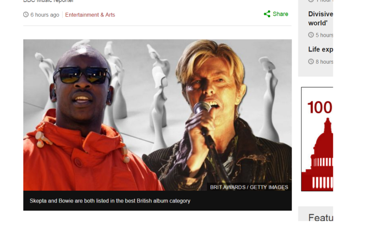 Brits win expected prize for Bowie and Skepta
