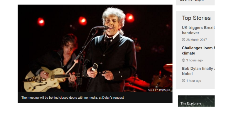 Bob Dylan agrees to accept Nobel Prize