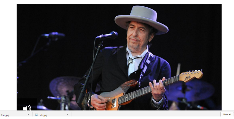 Bob Dylan accepts Nobel Prize