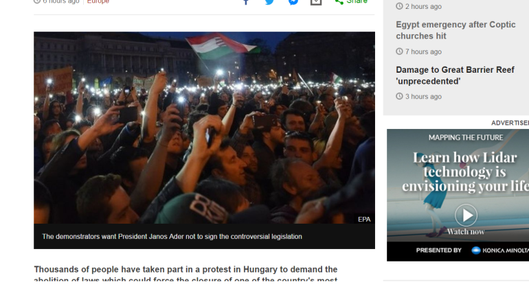 Large rally in Budapest in support of Central European University