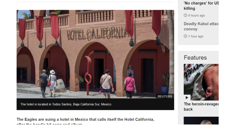 The Eagles sue Hotel California