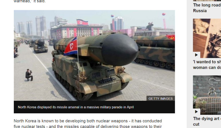 North Korea missile test 'new type of ballistic rocket'