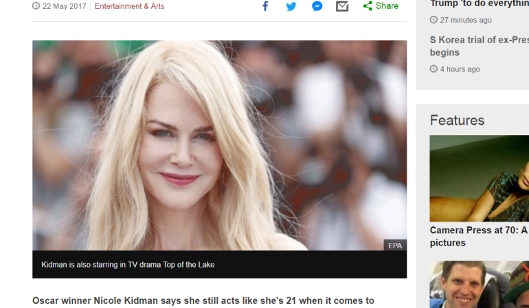 Nicole Kidman: ‘I still act like I’m 21’