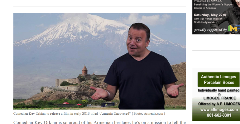 ‘Armenia Uncovered’: Comedian Kev Orkian to share story of historical heritage