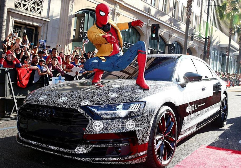 Audi A8 նորագույն սեդանը ցուցադրվել է «Սարդ-մարդը» ֆիլմի պրեմիերայի ժամանակ