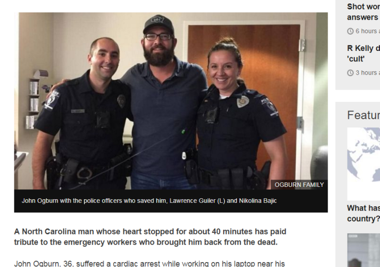 US man survives after 40 minutes without pulse