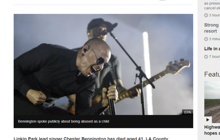 Linkin Park vocalist Chester Bennington dies