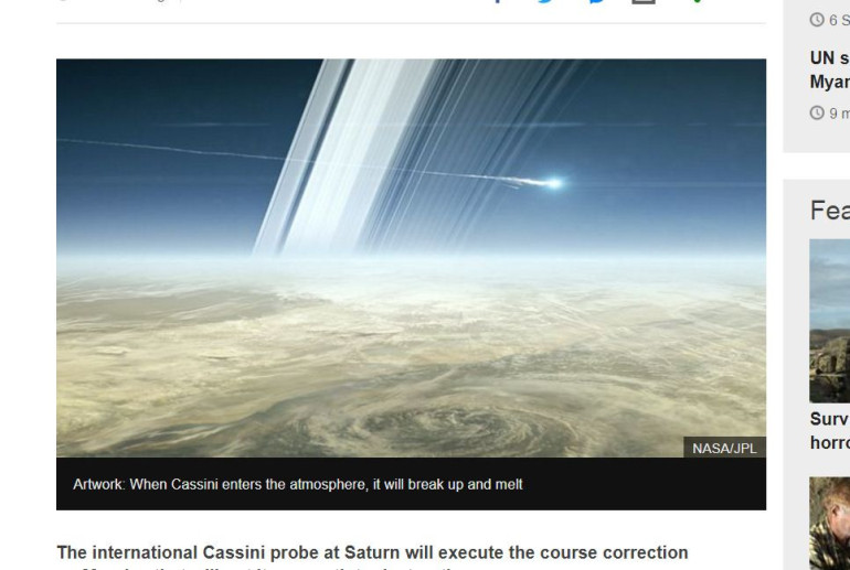 Saturn probe to set up death plunge