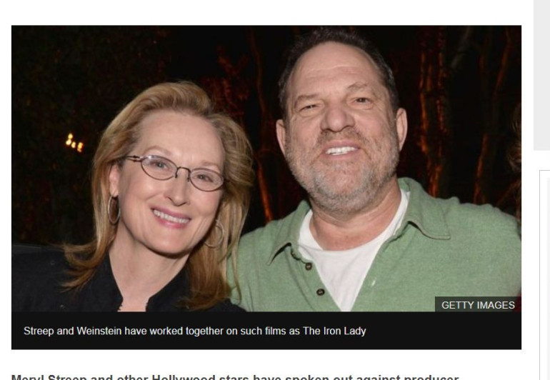 Maryl Streep and other Hollywood stars hit out at Weinstein