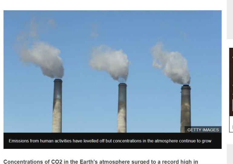 Record surge in atmospheric CO2 seen in 2016