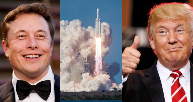 Трамп поздравил Илона Маска с запуском ракеты-носителя Falcon Heavy