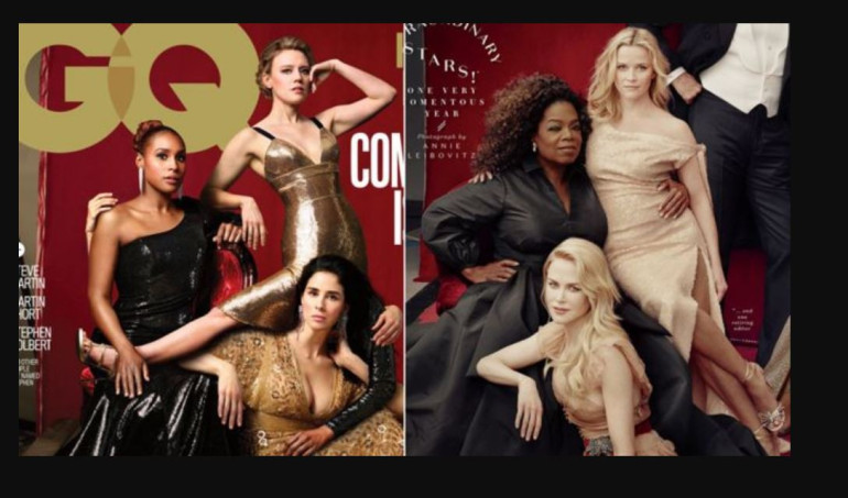 GQ pokes fun at Vanity Fair with extra arms and legs on 'comedy' cover