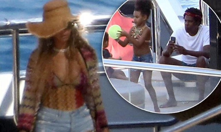 Beyoncé enjoys a family holiday with Jay-Z and Blue Ivy, 6, as they take a break from their On The Run II tour