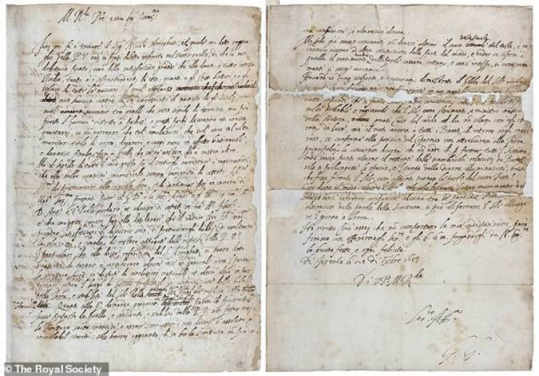 Galileo's 400-year-old lie is FINALLY exposed: Doctored letter showing how astronomer tried to escape jail found in Royal Society's library