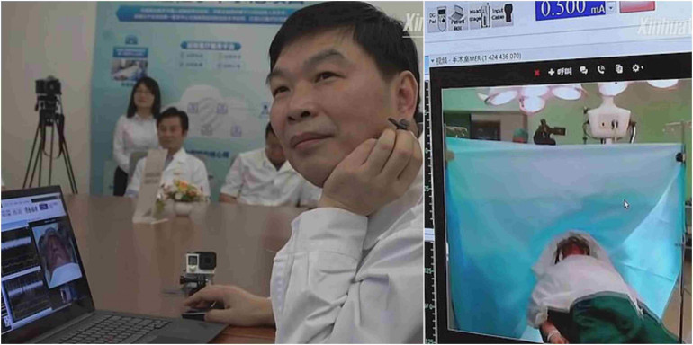 Chinese surgeon performs 'world's first' remote brain surgery on Parkinson's patient 1,800 miles away using machines controlled over 5G mobile network