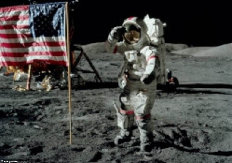Explore the moon in incredible 3D map: Interactive module follows footsteps of astronauts to mark 50th anniversary of Apollo 11 crew's historic first landing