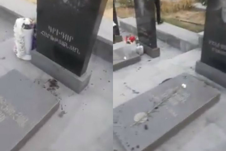 «Եռաբլուրում» անհայտ անձինք պղծել են Ապրիլյան պատերազմի զոհերի շիրմաքարերը (տեսանյութ)