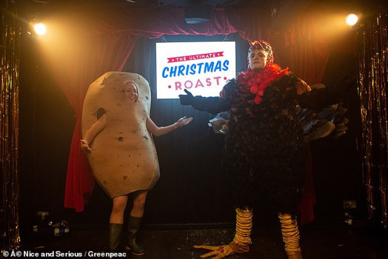 Greenpeace stages a comedy 'roast' between a talking turkey and a potato in its ‘alternative Christmas advert'