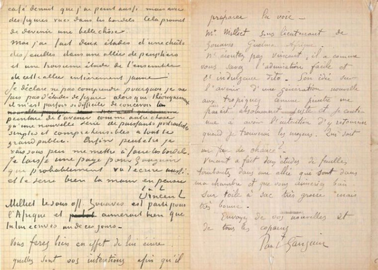 Auction house sells Vincent Van Gogh, Paul Gauguin brothel visit letter