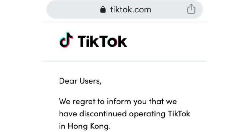 TikTok halts operations in Hong Kong after security law